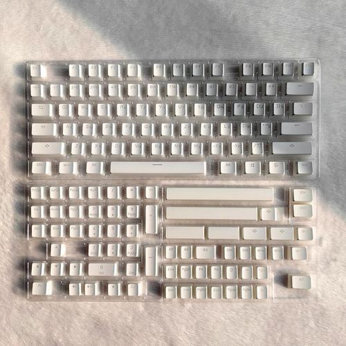 MAIMOOO Pudding Keycaps PBT OEM Transparent Back for Mechanical Keyboards White Pink Black 87 Tkl 104 108 ISO