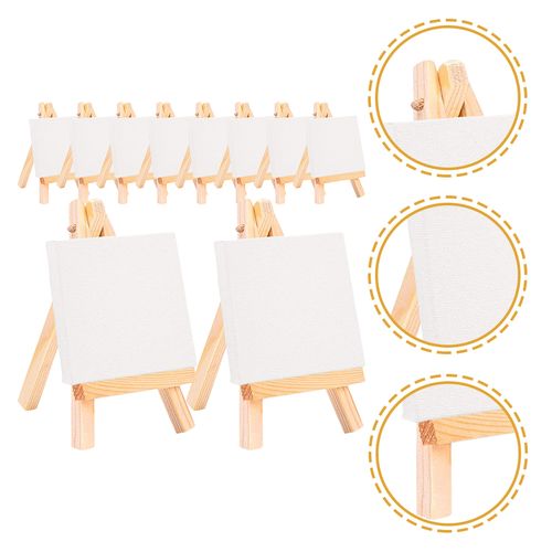 18Sets Canvas Kids Small Tiny Painting Canvas Blank Triangle Painting Stand Wood Canvas Panels Child