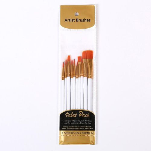 10 Pcs Full Set Nylon Hair Artist Paint Brush Professional Watercolor Painting Brushes Learning Diy Art Supplies