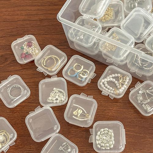General Empty Plastic Clear Mini Empty Square Small Box Jewelry Ear Plugs Container