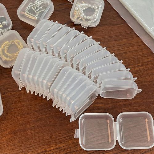 General Empty Plastic Clear Mini Empty Square Small Box Jewelry Ear Plugs Container