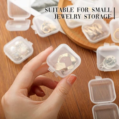 General Empty Plastic Clear Mini Empty Square Small Box Jewelry Ear Plugs Container