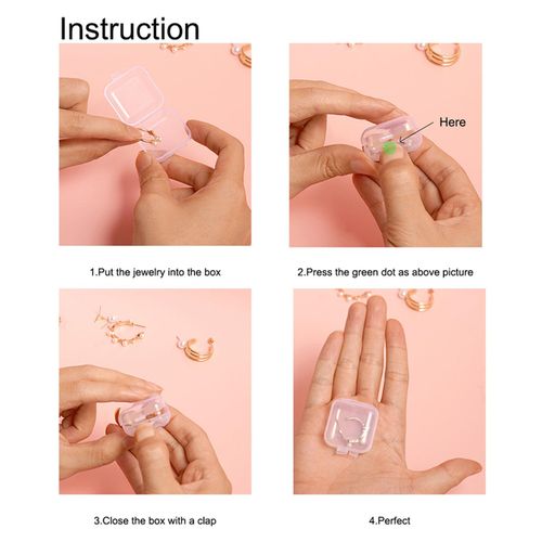 General Empty Plastic Clear Mini Empty Square Small Box Jewelry Ear Plugs Container