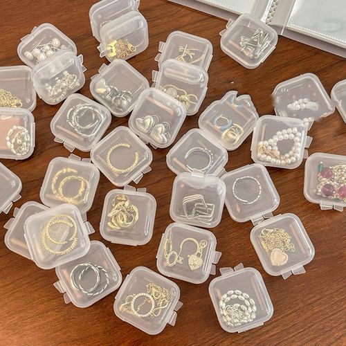 General Empty Plastic Clear Mini Empty Square Small Box Jewelry Ear Plugs Container