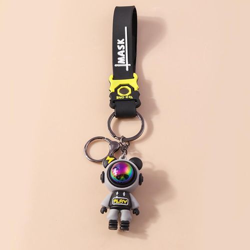 Cartoon 3d Laser Astronaut Keychain Cute Silicon Keyrings For Men Women Car Keyholder Bag Charms Pendant Handmade Jewelry S