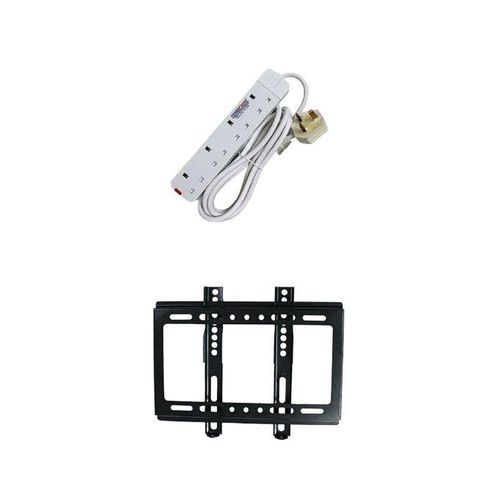 14 to 42 TV Wall Mount & 4 Way Power King Extension Cable  - Black, White