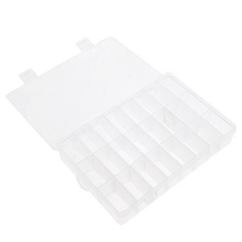 24 Slots Adjustable Grids Jewellery Storage Box Beads Craft Organizer