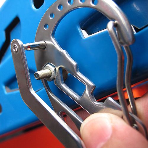 2 Packs Stainless Steel Key Holder Clip Portable Key Chain Multi Functional Key Clip Lock Screwdriver Wrench NO5119