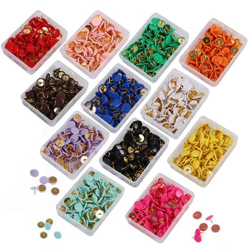 100Pcs Shape Push Pins Thumb Tacks for Notice Board Cork Board Paper Photo Wall Studs Pins Markers Sationery