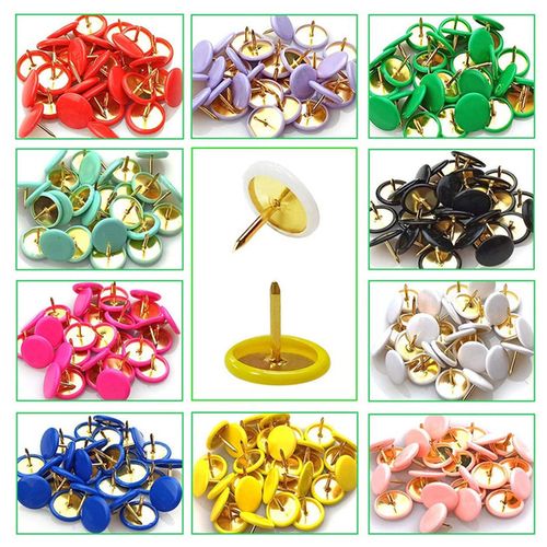 100Pcs Shape Push Pins Thumb Tacks for Notice Board Cork Board Paper Photo Wall Studs Pins Markers Sationery