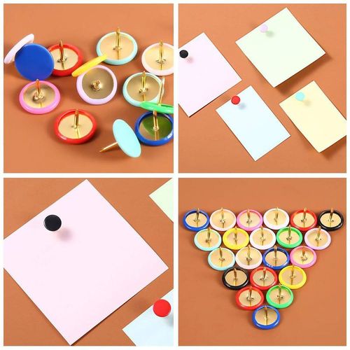100Pcs Shape Push Pins Thumb Tacks for Notice Board Cork Board Paper Photo Wall Studs Pins Markers Sationery