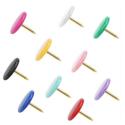 100Pcs Shape Push Pins Thumb Tacks for Notice Board Cork Board Paper Photo Wall Studs Pins Markers Sationery