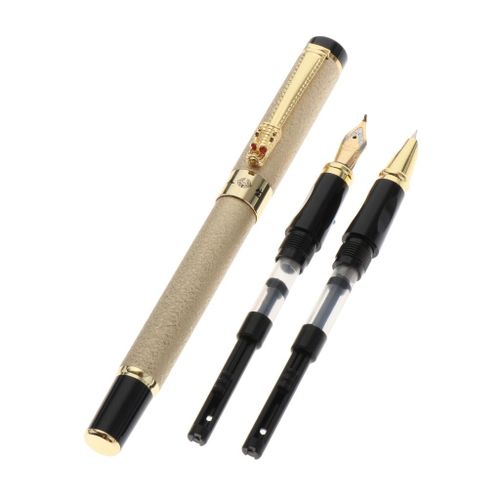 Luxury Fountain Pen In Gift Box- Smooth Elegant Writing - 1 Golden