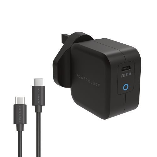 Powerology Ultra-Compact 20W PD GaN Charger  - Black