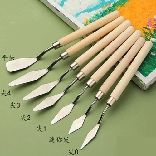7pcs Painting Plastic Scraper PaintColor Mixing Art Gouache Paint Painting Scraper Artist Kit Art SuppliesGift