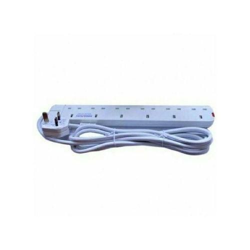 Power King 6 Way Extension Cable Socket - White
