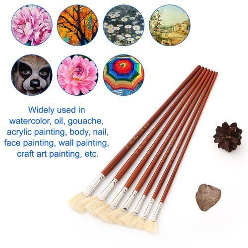 Professional Fan Brush for Painting 7pcs Oil Paint Brushes