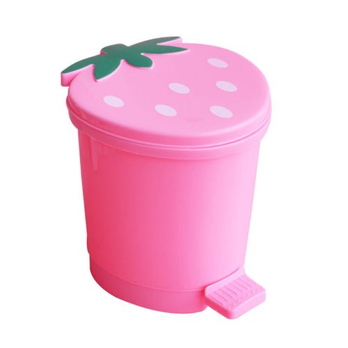 Rubbish Bucket Strawberry Shape Trash Can Rubbish Bucket Pink