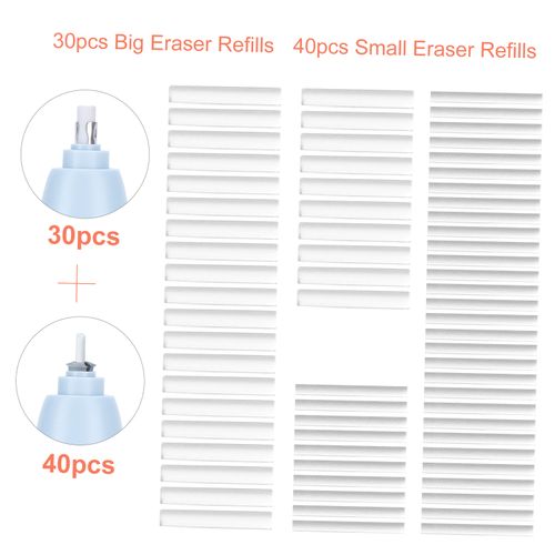 Portable Electric Eraser Refills 30pcs Big/Thick + 40pcs