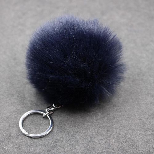 8cm Fluffy Rabbit Fur Pompon Ball Key Chain Women Cute Pom Pom Keychain On Bag Trinket Jewelry Accessories Wedding Party