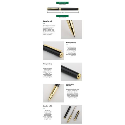 Office Conference Signature Pen Single Branch Gift Box Suit Pen Black 0.5mm