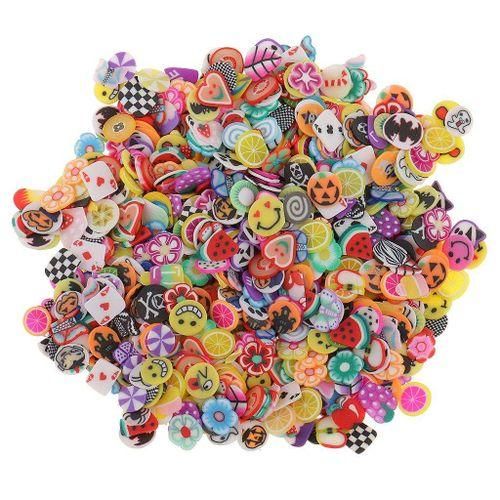1000pcs 3D Nail Art Fruit Slice Polymer Clay Stickers  DIY