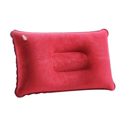Travel Plane Hotel Portable Folding Air Inflatable Pillow Break Sleep CushionRed