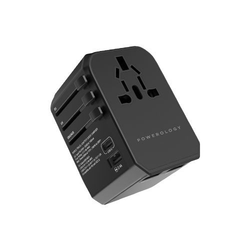 Power Powerology PD45W  QC 3.0   Universal Travel Adaptor -Black