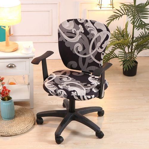 Swivel Chair Cover Stretchy Office Armchair Protector Seat Backrest Decoration7