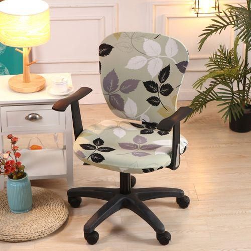 Swivel Chair Cover Stretchy Office Armchair Protector Seat Backrest Decoration7