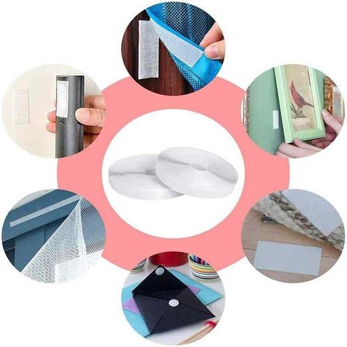 Velcro Tape Hook Loop Strips with Adhesive Fastener Tape Nylon Sticker Magic Tape with Mucilage Window Screening DIY Accessories