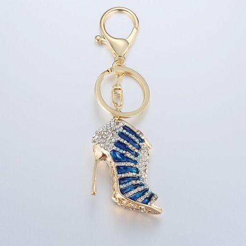 Alloy Rhinestone High Heel Shoe Keychain Purse Car Key Chain Bag Pendant Decorative Souvenir For Women Girl