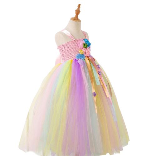 Children's Mesh Dresses for Casual Pink Lace Rainbow Dress for Holiday Pageant Halloween,SX HD93306 NO5115