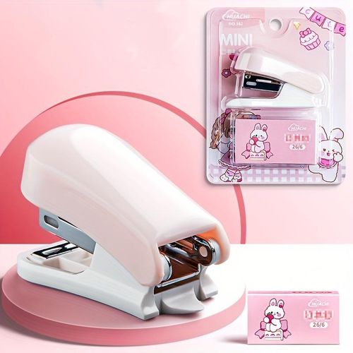 Easy to Operate  Mini Cartoon Stapler Set - Cute Desktop Multi-Functional Stapling Machine for Students & Office Use