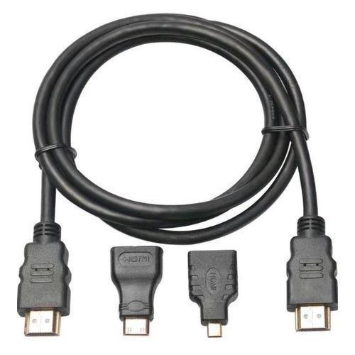 3 IN 1 HDMI to HDMI/Mini/Micro HDMI Adapter Cable Kit HD for Tablet PC TV- Black