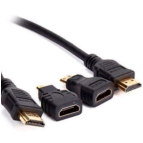 3 IN 1 HDMI to HDMI/Mini/Micro HDMI Adapter Cable Kit HD for Tablet PC TV- Black