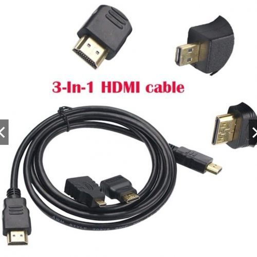 3 IN 1 HDMI to HDMI/Mini/Micro HDMI Adapter Cable Kit HD for Tablet PC TV- Black