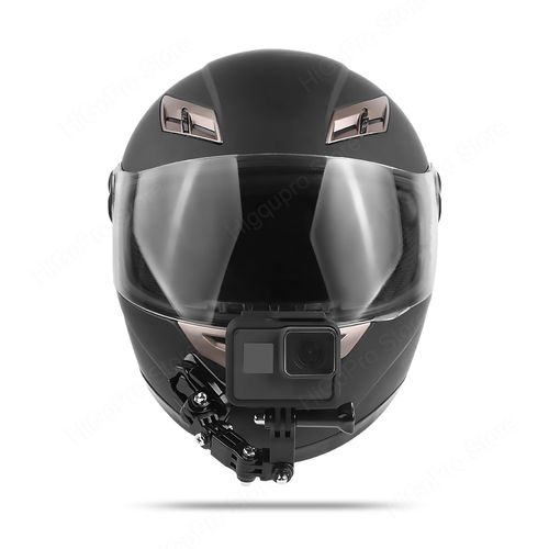 Helmet Strap Mount For  Hero 10 9 8 7 6 5 4 3 Motorcycle Yi Action Sports Camera Mount Full Face Holder Accessories-Black Color