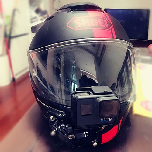 Helmet Strap Mount For  Hero 10 9 8 7 6 5 4 3 Motorcycle Yi Action Sports Camera Mount Full Face Holder Accessories-Black Color