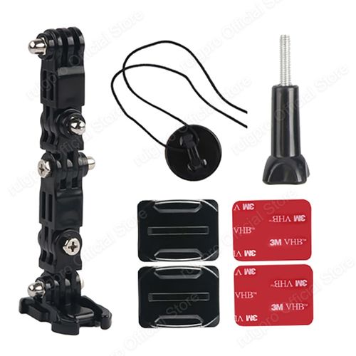 Helmet Strap Mount For  Hero 10 9 8 7 6 5 4 3 Motorcycle Yi Action Sports Camera Mount Full Face Holder Accessories-Black Color