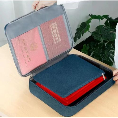 Fireproof Waterproof Document Bag Safety Organizer Zipper Money Pouch Multi-Layer Case Travel File Bag Papers Storage Box