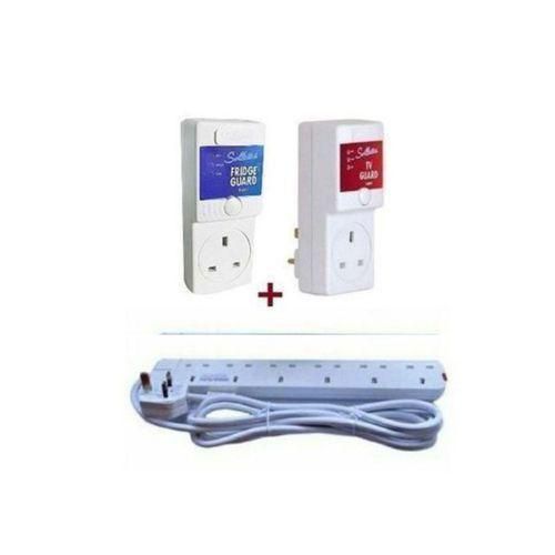 Sollatek Pack of TV Guard+ Fridge Guard +Extention Cable 6 ways-White