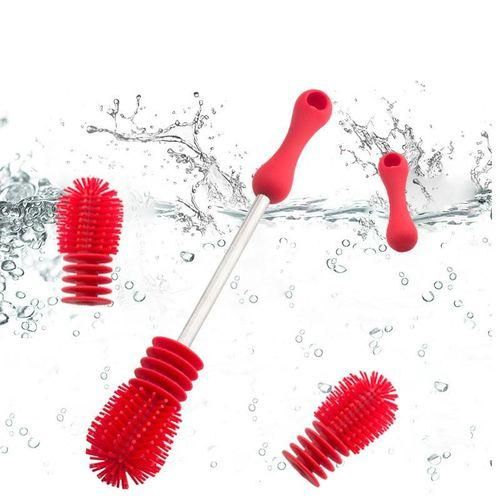 Multifunctional Silicone Brush Handle Cup Brush Red