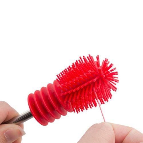 Multifunctional Silicone Brush Handle Cup Brush Red