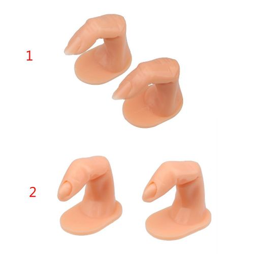 2Pcs Nail Art Manicure Practice Training Fake Fingers