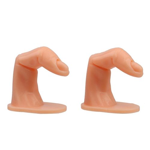 2Pcs Nail Art Manicure Practice Training Fake Fingers