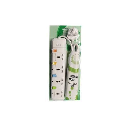 G & T 4 Way Heavy Load Power Extension Cable - White