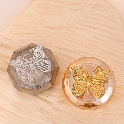 Glass  Dish Cup With Lid Nail Art Tools For Salon Gold