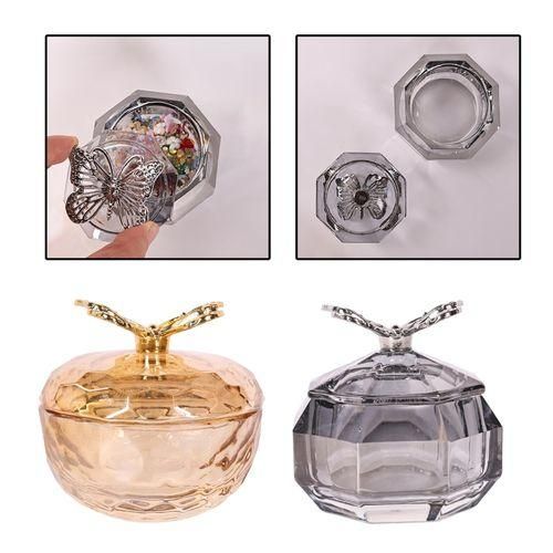 Glass  Dish Cup With Lid Nail Art Tools For Salon Gold