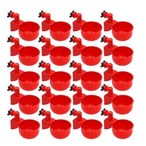 20Pcs Automatic Poultry Drinker Bowl Chicken Water Cups Duck Drinking Machine Hanging Drinking Bowls Water Dispenser